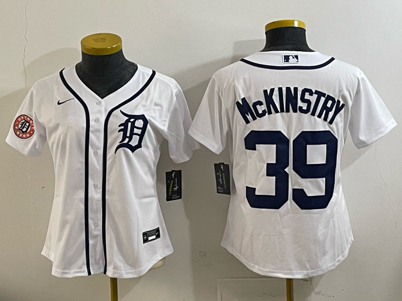 Youth  Detroit Tigers #39 McKinstry white 2025 Nike MLB jersey 026->youth mlb jersey->Youth Jersey